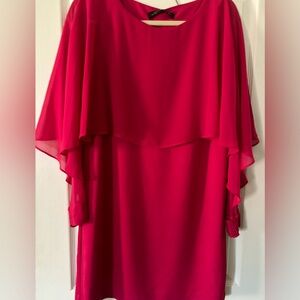 Zara Fuchsia dress with chiffon sleeves/cape